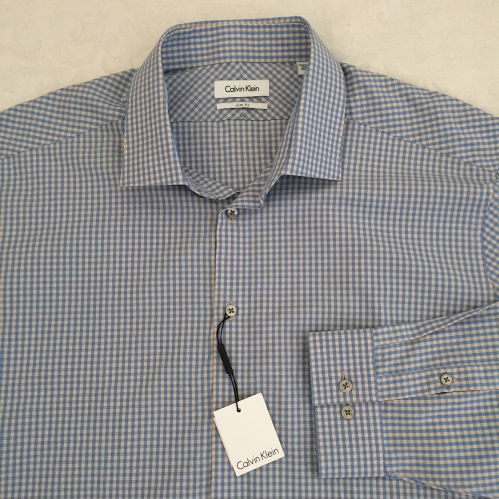 Calvin Klein blue check shirt